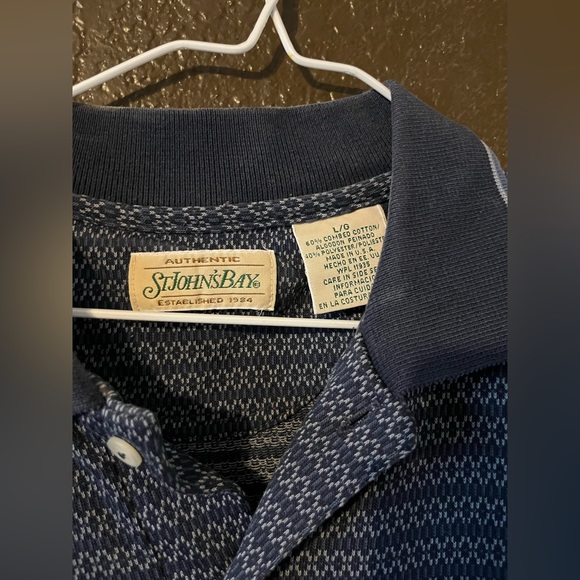 Blue St. John’s Bay Collared Short Sleeve Polo Shirt with Pocket, Size Large - Picture 5 of 6